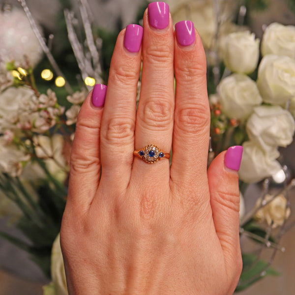 Ellibelle Jewellery EDWARDIAN SAPPHIRE & DIAMOND RING