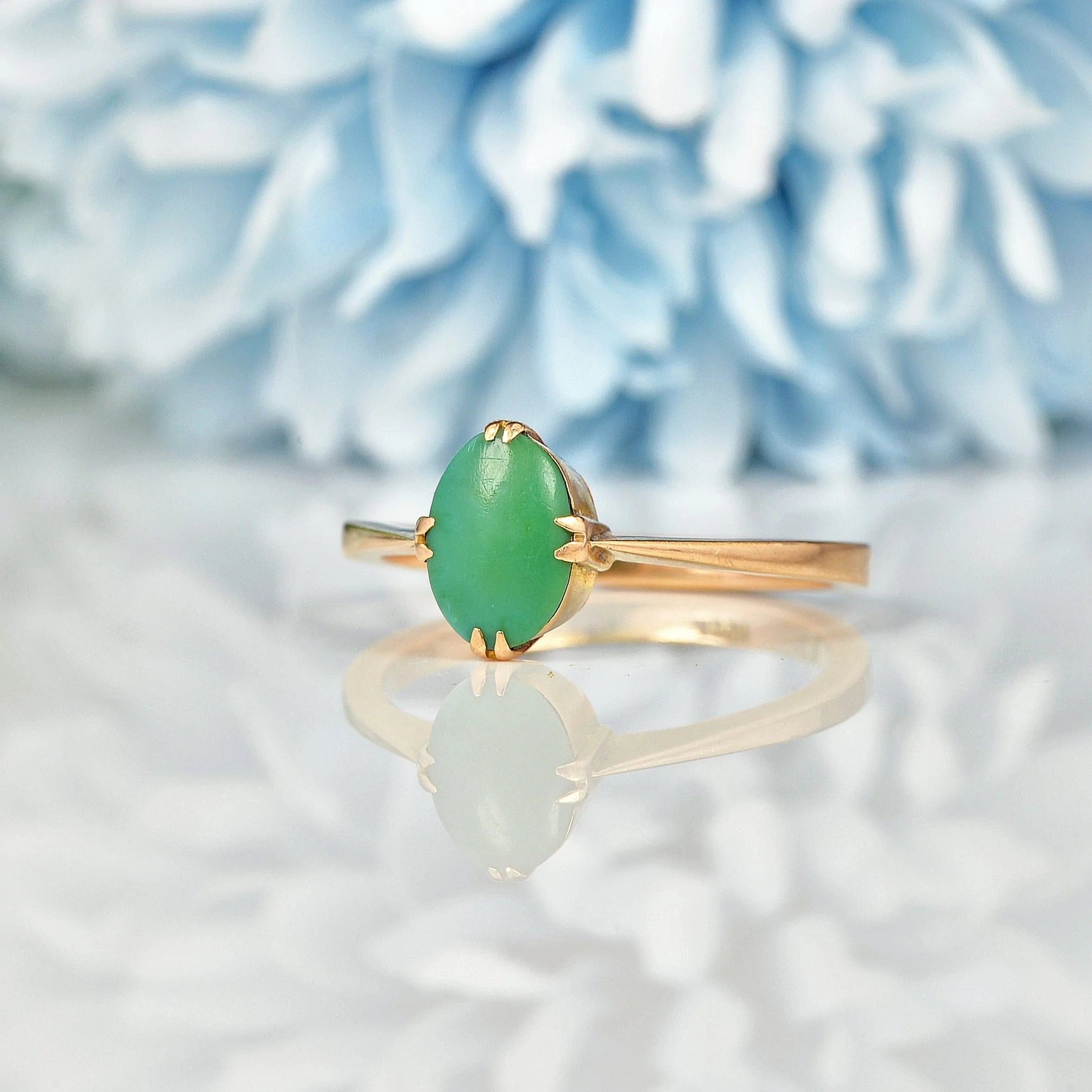 Ellibelle Jewellery EDWARDIAN TURQUOISE 15CT GOLD SOLITAIRE RING