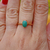 Ellibelle Jewellery EDWARDIAN TURQUOISE 15CT GOLD SOLITAIRE RING