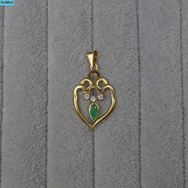 Ellibelle Jewellery EMERALD 18CT GOLD PENDANT