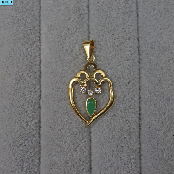 Ellibelle Jewellery EMERALD 18CT GOLD PENDANT