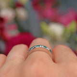 Ellibelle Jewellery Emerald & Diamond 18ct White Gold Half Eternity Wedding Band Ring