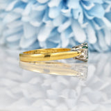 Ellibelle Jewellery Emerald & Diamond 18ct Yellow Gold Three Stone Ring