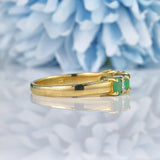 Ellibelle Jewellery Emerald & Diamond 9ct Gold Half Eternity Ring
