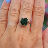 Ellibelle Jewellery Green Tourmaline 18ct White Gold Solitaire Ring