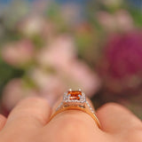 Ellibelle Jewellery Madeira Citrine & Diamond 9ct Gold Cluster Ring