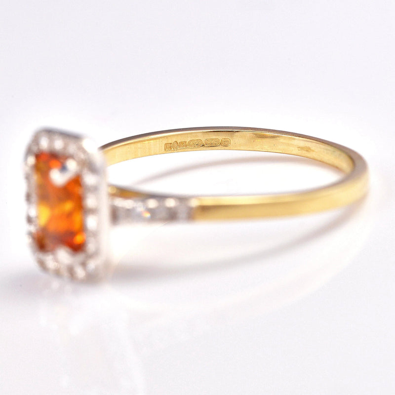 Ellibelle Jewellery Madeira Citrine & Diamond 9ct Gold Cluster Ring