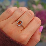 Ellibelle Jewellery Madeira Citrine & Diamond 9ct Gold Cluster Ring