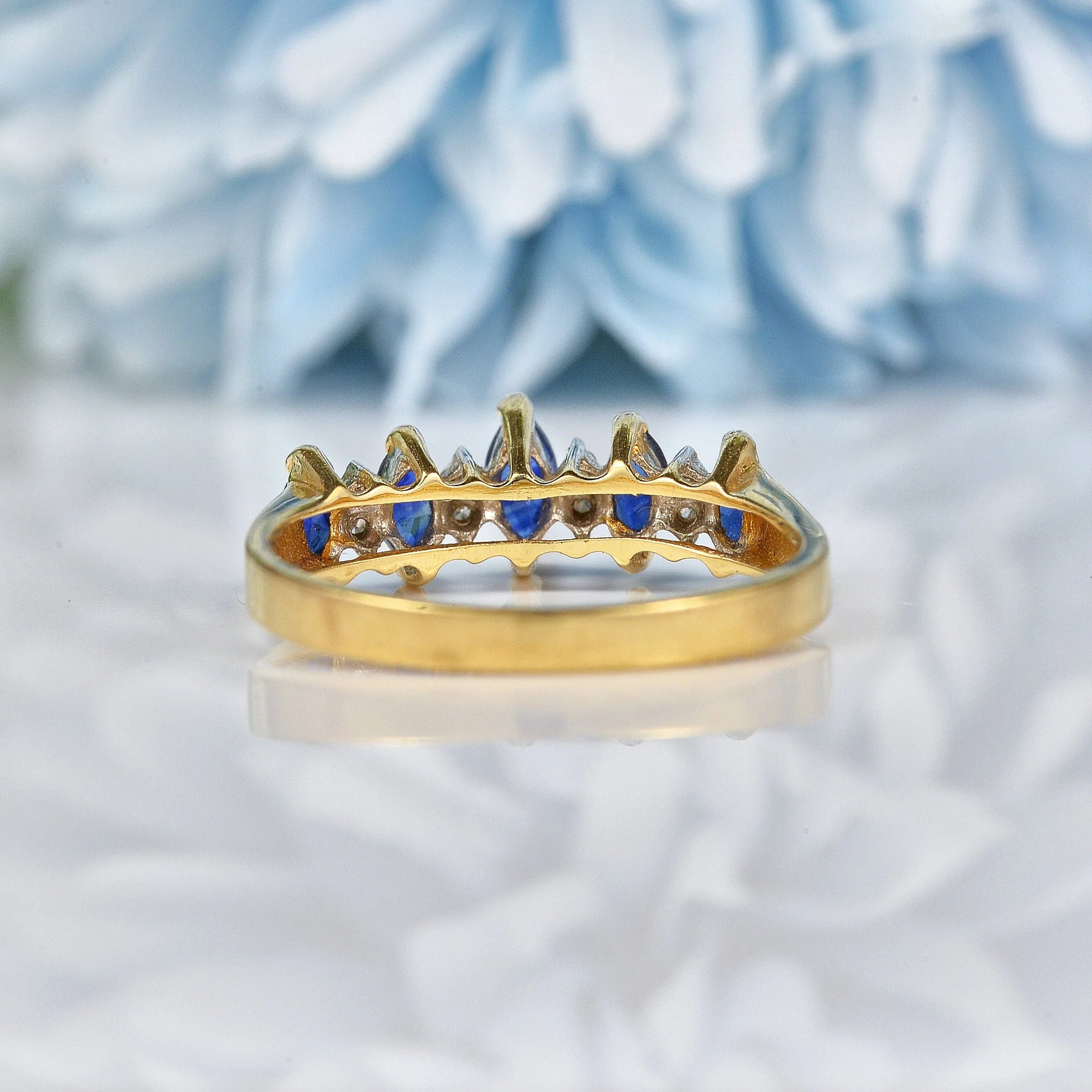Ellibelle Jewellery Marquise Sapphire & Diamond 14k Gold Ring