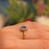 Ellibelle Jewellery Millenium Aquamarine & Diamond 18ct Gold Cluster Ring