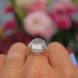Ellibelle Jewellery Moonstone Cabochon & Diamond 9ct White Gold Dress Ring (9.46ct)