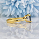 Ellibelle Jewellery Natural Blue Sapphire & Diamond 18ct Gold Ring (2.92ct)