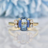 Ellibelle Jewellery Natural Ceylon Sapphire & Diamond 18ct Gold Ring (1.63ct)