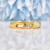 Ellibelle Jewellery Opal & Diamond 18ct Gold Bow Ring