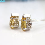 Pair of Pear-Shaped Citrine 9ct White Gold &  Ear Studs