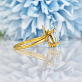 Ellibelle Jewellery Pear Shaped Aquamarine 18ct Yellow Gold Ring
