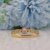 Pink Sapphire & Diamond 9ct Gold Solitaire Ring