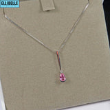 Pink Sapphire & Diamond 9ct White Gold Necklace