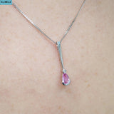 Pink Sapphire & Diamond 9ct White Gold Necklace