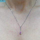 Pink Sapphire & Diamond 9ct White Gold Necklace