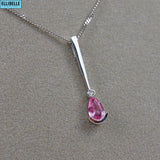 Pink Sapphire & Diamond 9ct White Gold Necklace