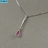 Pink Sapphire & Diamond 9ct White Gold Necklace