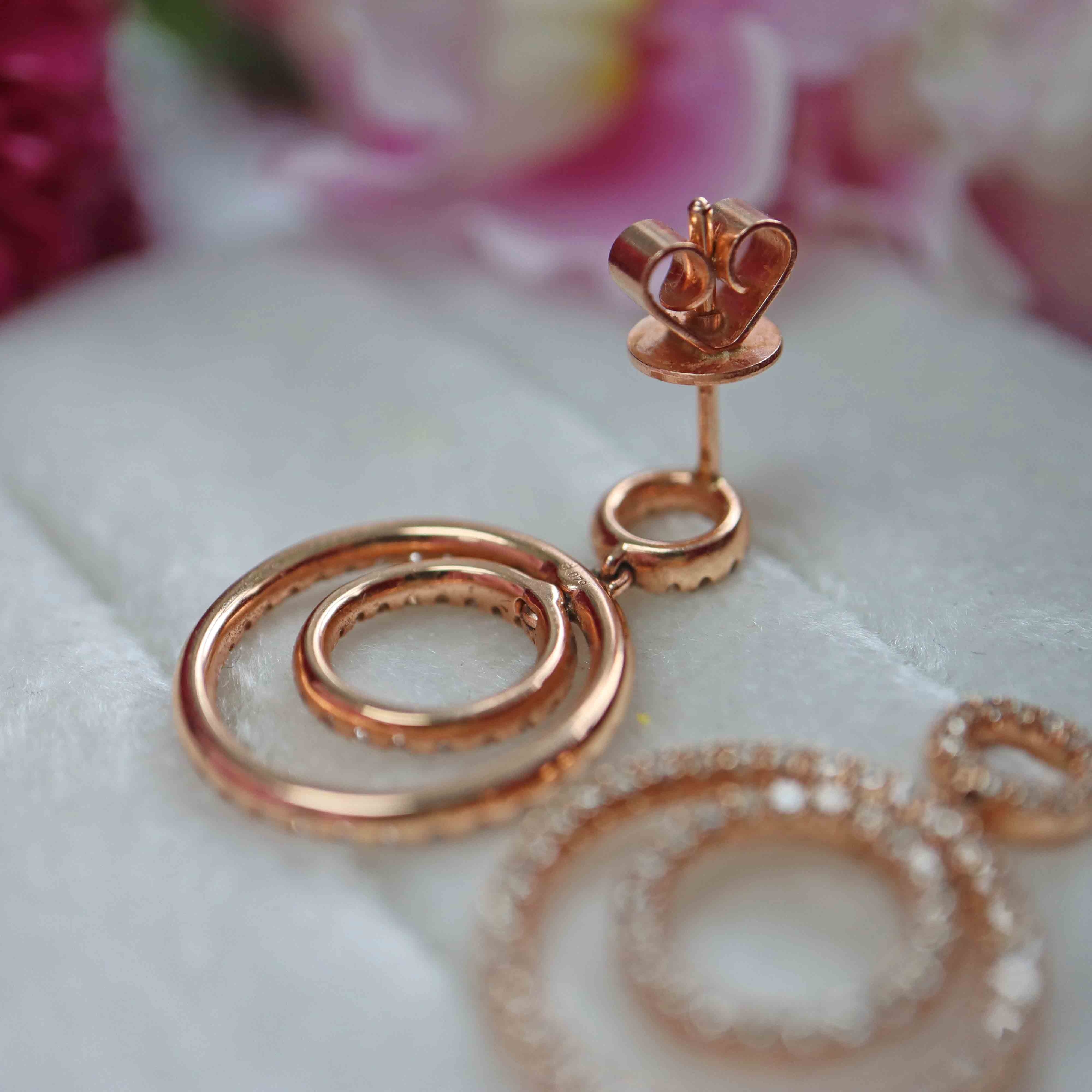 Ellibelle Jewellery Rose Gold Diamond Hoop Earrings
