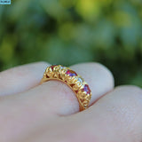 Ruby & Diamond 18ct Gold Five Stone Ring