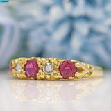 Ruby & Diamond 18ct Gold Five Stone Ring