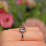 Ellibelle Jewellery Ruby & Diamond 18ct White Gold Cluster Ring