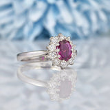 Ellibelle Jewellery Ruby & Diamond 18ct White Gold Cluster Ring