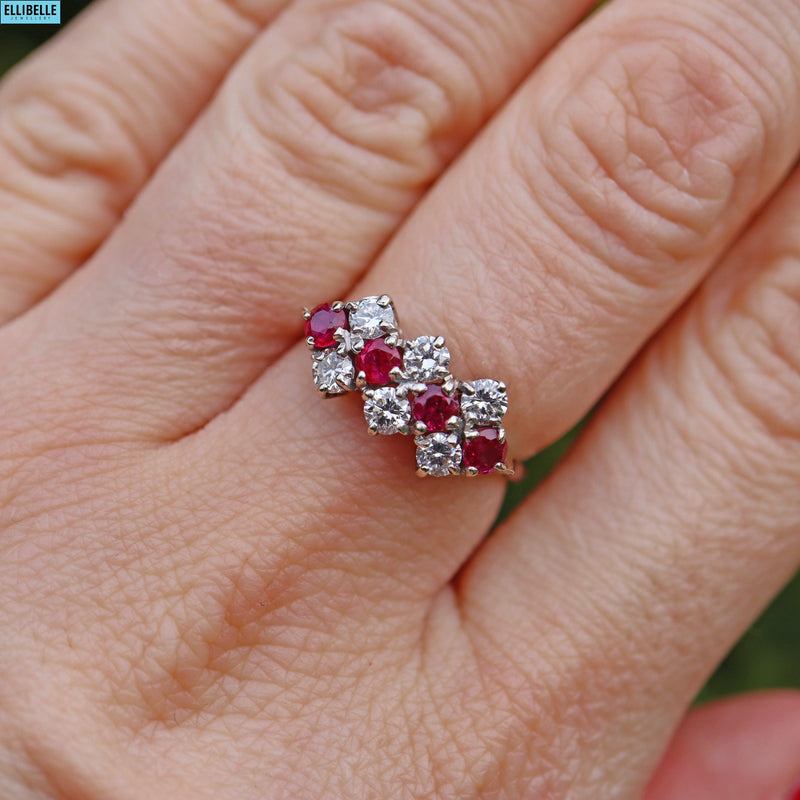 Ruby & Diamond 18ct White Gold Cocktail Ring