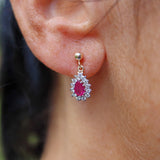 Ellibelle Jewellery Ruby & Diamond Gold Teardrop Earrings