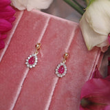 Ellibelle Jewellery Ruby & Diamond Gold Teardrop Earrings