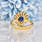 Ellibelle Jewellery Sapphire & Diamond 14k Gold Oval Cluster Ring