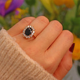 Ellibelle Jewellery SAPPHIRE & DIAMOND 18CT GOLD CLUSTER RING