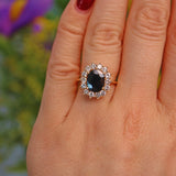 Ellibelle Jewellery SAPPHIRE & DIAMOND 18CT GOLD CLUSTER RING