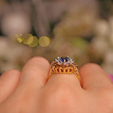 Ellibelle Jewellery Sapphire & Diamond 18ct Gold Flower Cluster Ring