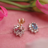 Ellibelle Jewellery Sapphire & Diamond 9ct Gold Oval Cluster Stud Earrings