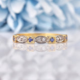 Ellibelle Jewellery Sapphire & Diamond Gold Stacking Band Ring
