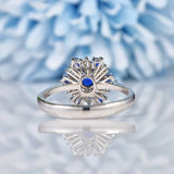 Ellibelle Jewellery Sapphire & Diamond White Gold Cluster Ring