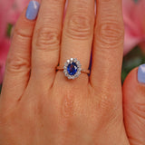 Ellibelle Jewellery Sri Lankan Blue Sapphire & Diamond White Gold Cluster Ring