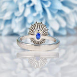 Ellibelle Jewellery Sri Lankan Blue Sapphire & Diamond White Gold Cluster Ring