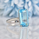 Ellibelle Jewellery Swiss Blue Topaz 18ct White Gold Dress Ring (7.10ct