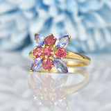 Ellibelle Jewellery Tanzanite & Amethyst 9ct Gold Cluster Ring