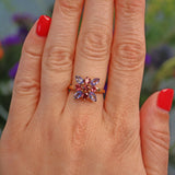 Ellibelle Jewellery Tanzanite & Amethyst 9ct Gold Cluster Ring