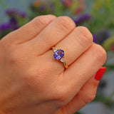 Ellibelle Jewellery Tanzanite & Diamond 18ct Gold Three Stone Ring (1.45ct)