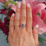 Ellibelle Jewellery Tanzanite & Diamond 18ct White Gold Cluster Ring