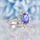 Ellibelle Jewellery Tanzanite & Diamond 18ct White Gold Cluster Ring