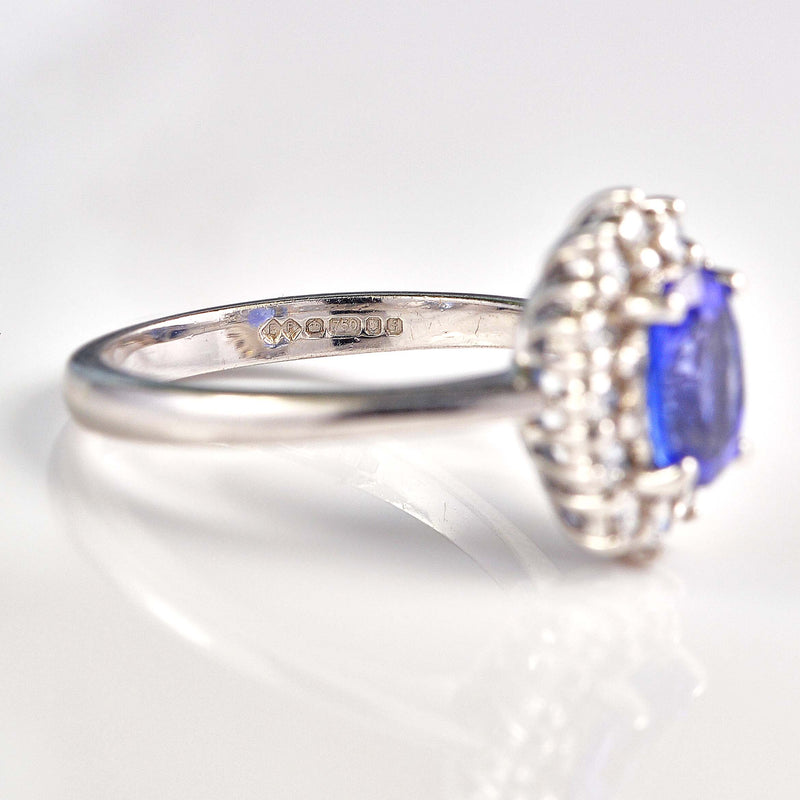 Ellibelle Jewellery Tanzanite & Diamond 18ct White Gold Cluster Ring